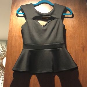 Black dressy peplum top